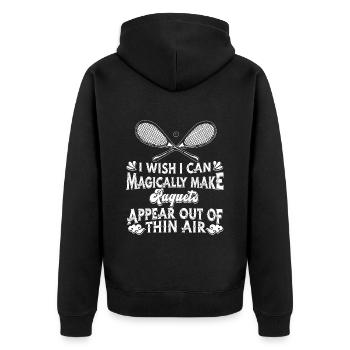 Squash - Unisex Premium Organic Zip Hoodie - black - Back - Nico (187cm)