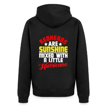 Redheads Sunshine Hurricane Ginger Red Head Irish - Unisex Premium Organic Zip Hoodie - black - Back - Nico (187cm)