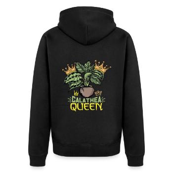 Calathea Plant Florist Flowers Asteraceans - Unisex Premium Organic Zip Hoodie - black - Back - Nico (187cm)