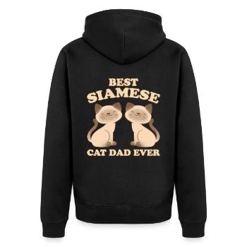 Siamese Spruch Katze Papa Lustige Siamese Geschenk - Unisex Premium Bio Zip Hoodie - Schwarz - Hinten - Nico (187cm)