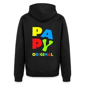 PAPY ORIGINAL COULEURS VIVES - Veste à capuche bio Premium Unisexe - noir - Dos - Nico (187cm)