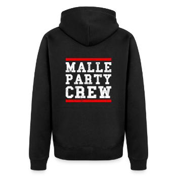 Malle Party Crew - Unisex Premium Bio Zip Hoodie - Schwarz - Hinten - Nico (187cm)