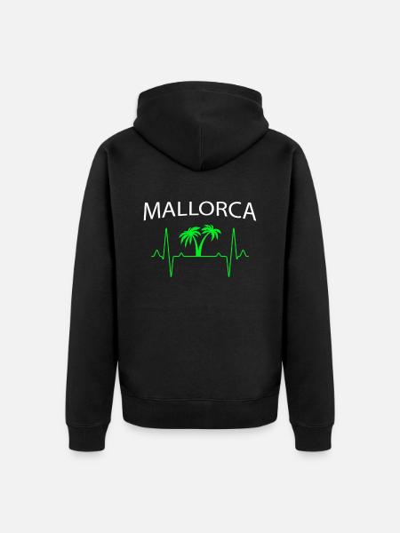 Mallorca Herzschlag - Unisex Premium Bio Zip Hoodie - Schwarz