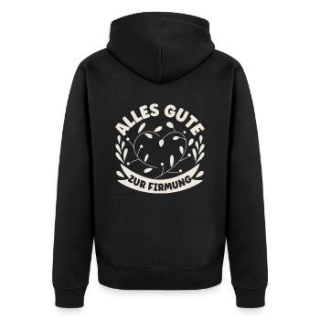 Alles Gute zur Firmung Firmling - Unisex Premium Bio Zip Hoodie - Schwarz - Hinten - Nico (187cm)