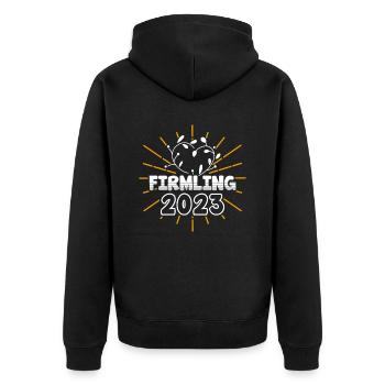 Firmling 2023 Firmung - Unisex Premium Bio Zip Hoodie - Schwarz - Hinten - Nico (187cm)