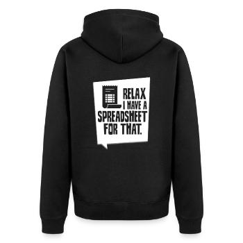 Relax Have a Spreadsheet Table - Unisex Premium Organic Zip Hoodie - black - Back - Nico (187cm)