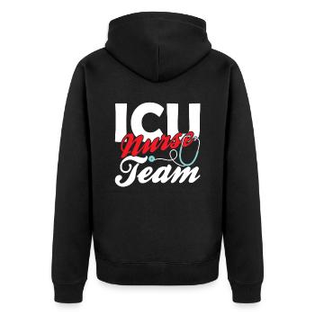 Intensive Care Nurse Team Intensive Care - Unisex Premium Organic Zip Hoodie - black - Back - Nico (187cm)