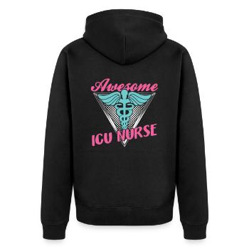 Great Intensive Care Nurse Intensive Care - Unisex Premium Organic Zip Hoodie - black - Back - Nico (187cm)