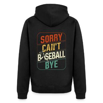 Baseball Fan Retro Vintage Sorry - Unisex Premium Bio Zip Hoodie - Schwarz - Hinten - Nico (187cm)