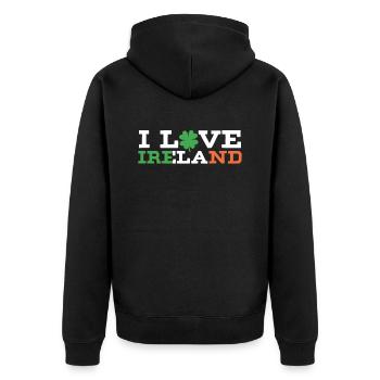 I love Ireland Irish St. Patrick's Day - Unisex Premium Organic Zip Hoodie - black - Back - Nico (187cm)