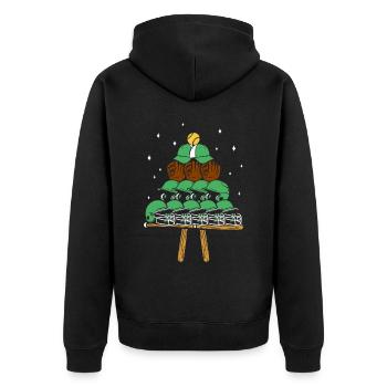 Baseball Fan Christmas Tree - Unisex Premium Bio Zip Hoodie - Schwarz - Hinten - Nico (187cm)