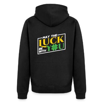 Que le bonheur soit avec vous Irlande Irlandais - Veste à capuche bio Premium Unisexe - noir - Dos - Nico (187cm)