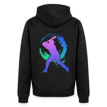 Baseball Fan Retro Vintage 80s 90s - Unisex Premium Bio Zip Hoodie - Schwarz - Hinten - Nico (187cm)