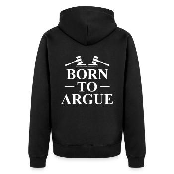 Né pour plaider avocat avocat - Veste à capuche bio Premium Unisexe - noir - Dos - Nico (187cm)