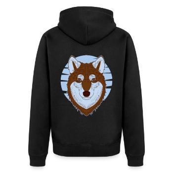 Siberian Husky - Unisex Premium Bio Zip Hoodie - Schwarz - Hinten - Nico (187cm)