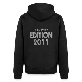 Limited Edition 2011 - Unisex Premium Bio Zip Hoodie - Schwarz - Hinten - Nico (187cm)