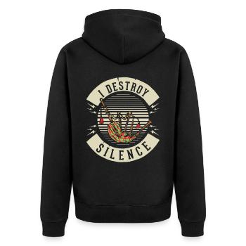 Lauter Dudelsack Humor Musikant Lustiger - Unisex Premium Bio Zip Hoodie - Schwarz - Hinten - Nico (187cm)