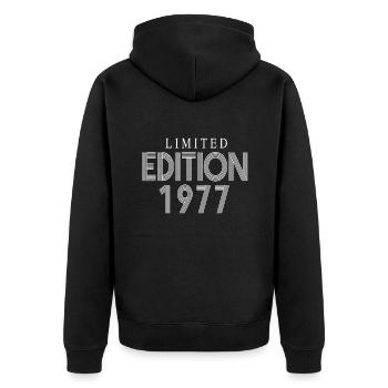 Limited Edition 1977 - Unisex Premium Organic Zip Hoodie - black - Back - Nico (187cm)