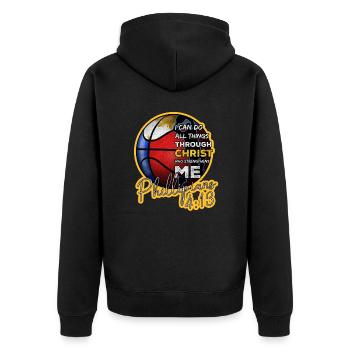 Philippinen Filipino Flagge Basketball I Geschenk - Unisex Premium Bio Zip Hoodie - Schwarz - Hinten - Nico (187cm)