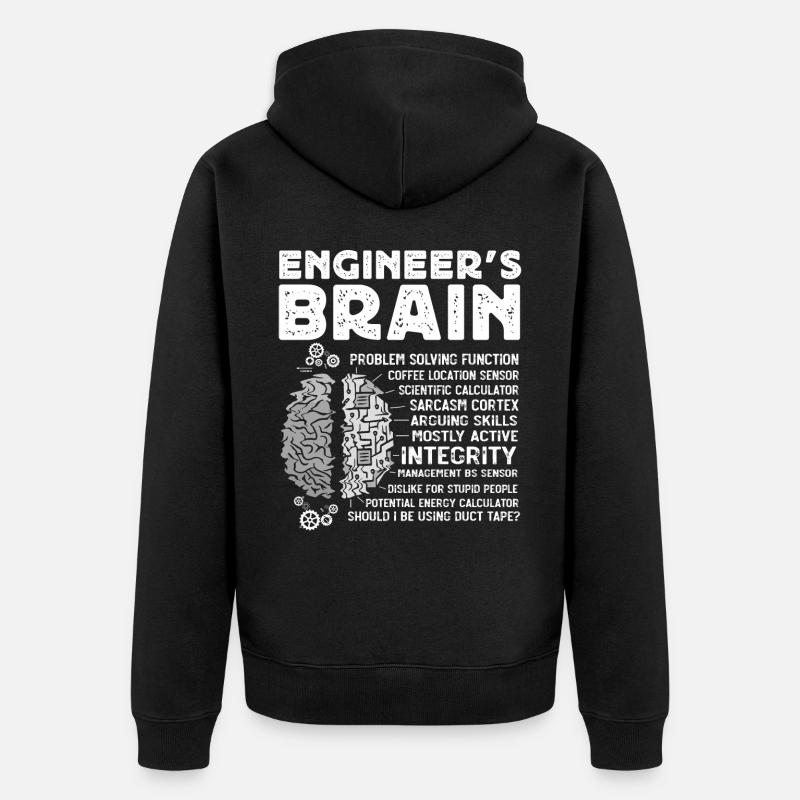 Engineers Brain, Engineer - Unisex Premium Organic Zip Hoodie - black