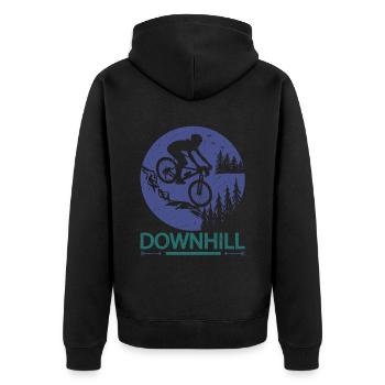 Mountain Bike Bike Downhill Biker - Unisex Premium Organic Zip Hoodie - black - Back - Nico (187cm)