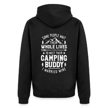 Camping Buddy Marié, Camping, Plein air - Veste à capuche bio Premium Unisexe - noir - Dos - Nico (187cm)