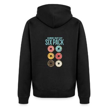 Donut Fitness - Unisex Premium Bio Zip Hoodie - Schwarz - Hinten - Nico (187cm)