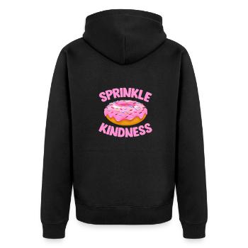 Donut Süssigkeiten Donuts Essen Bäcker Geschenk - Unisex Premium Bio Zip Hoodie - Schwarz - Hinten - Nico (187cm)