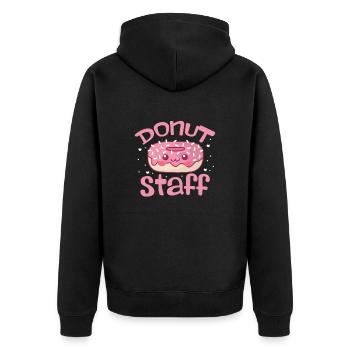 Donut Süssigkeiten Donuts Essen Bäcker Geschenk - Unisex Premium Bio Zip Hoodie - Schwarz - Hinten - Nico (187cm)