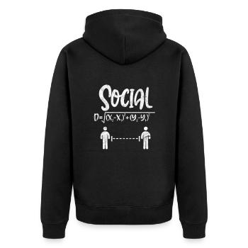 Mathematics - Unisex Premium Organic Zip Hoodie - black - Back - Nico (187cm)