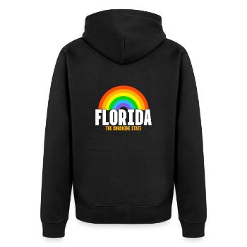 Florida - Unisex Premium Bio Zip Hoodie - Schwarz - Hinten - Nico (187cm)
