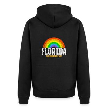 Floride Usa Miami America Cadeau de voyage de vacances - Veste à capuche bio Premium Unisexe - noir - Dos - Nico (187cm)