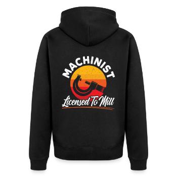 Machiniste autorisé à fraiser un fabricant de CNC - Veste à capuche bio Premium Unisexe - noir - Dos - Nico (187cm)