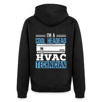 Je suis un technicien CVC à tête froide Réparation de climatisation - Veste à capuche bio Premium Unisexe - noir - Dos - Nico (187cm)