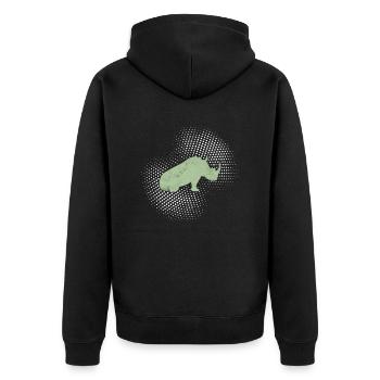 Rhinoceros - Unisex Premium Organic Zip Hoodie - black - Back - Nico (187cm)