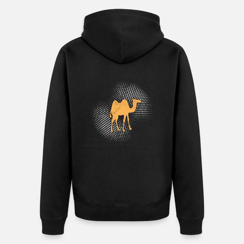 Kamel - Unisex Premium Bio Zip Hoodie - Schwarz