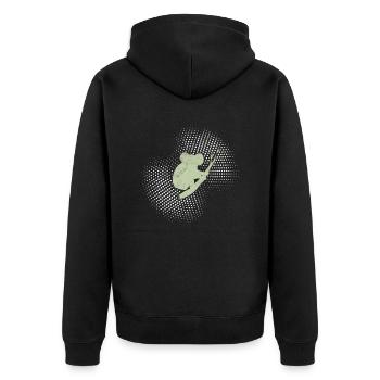 Koala - Unisex Premium Organic Zip Hoodie - black - Back - Nico (187cm)