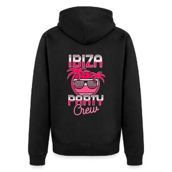 Ibiza Party Crew Spanien Sommer Urlaub - Unisex Premium Bio Zip Hoodie - Schwarz - Hinten - Nico (187cm)