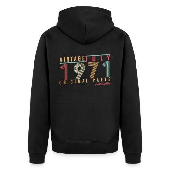 1971 Juillet Édition Limitée - Veste à capuche bio Premium Unisexe - noir - Dos - Nico (187cm)