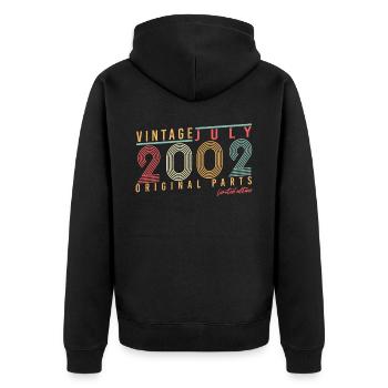20 ans en juillet 2002 - Veste à capuche bio Premium Unisexe - noir - Dos - Nico (187cm)