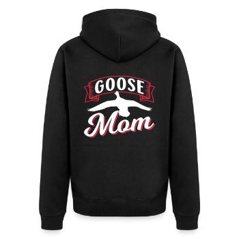 Gänsemutter Mama Gans Haustier Gänse Tier - Unisex Premium Bio Zip Hoodie - Schwarz - Hinten - Nico (187cm)