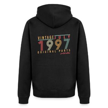 Mois de naissance Juillet 1997 - Veste à capuche bio Premium Unisexe - noir - Dos - Nico (187cm)