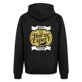 Bester Pferdeexperte Aller Zeiten Reiten Pferd - Unisex Premium Bio Zip Hoodie - Schwarz - Hinten - Nico (187cm)