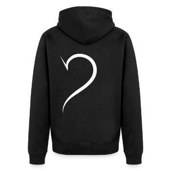 Cool Half Heart Blanc - Veste à capuche bio Premium Unisexe - noir - Dos - Nico (187cm)