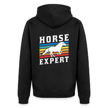 Chevaux Expert Équitation Écuries Équitation - Veste à capuche bio Premium Unisexe - noir - Dos - Nico (187cm)