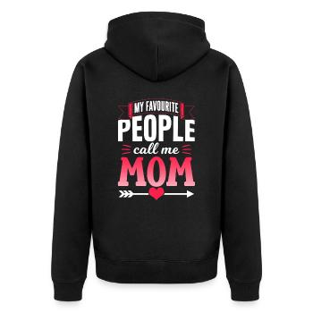 My favorite people call me mom mom mom - Unisex Premium Organic Zip Hoodie - black - Back - Nico (187cm)