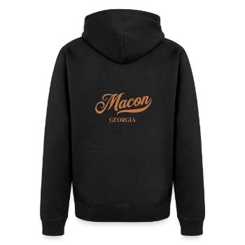 Retro USA Georgia Vintage Macon - Unisex Premium Organic Zip Hoodie - black - Back - Nico (187cm)