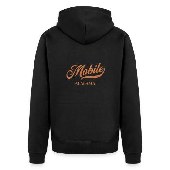 Retro USA Alabama Vintage Mobile - Unisex Premium Organic Zip Hoodie - black - Back - Nico (187cm)