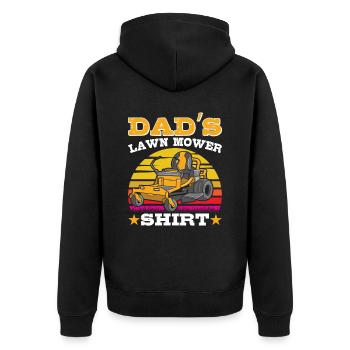 Gartenarbeit Dads Lawn Mower Shirt Rasenpflege - Unisex Premium Bio Zip Hoodie - Schwarz - Hinten - Nico (187cm)