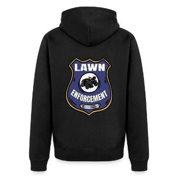 Aufsitzmäher Lawn Enforcement Rasenpflege - Unisex Premium Bio Zip Hoodie - Schwarz - Hinten - Nico (187cm)
